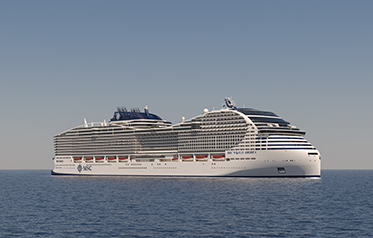  MSC World Europa, zarpa hacia su ceremonia de inauguración en Doha, Qatar